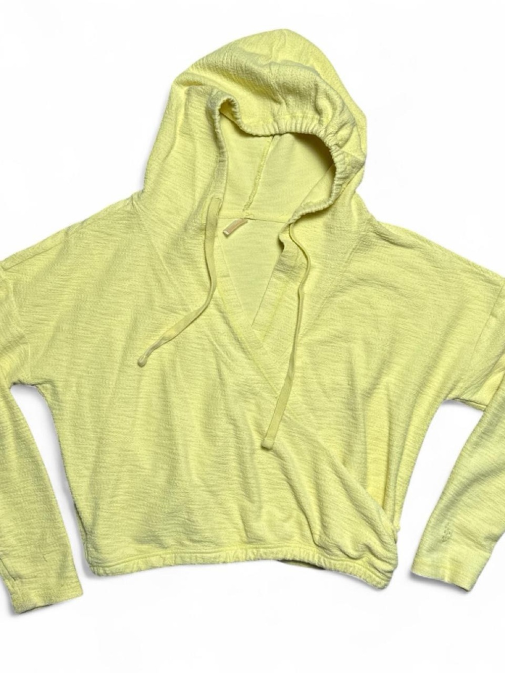 Free People Movement Yellow Terry Cloth Cropped Hoodie - Size Medium